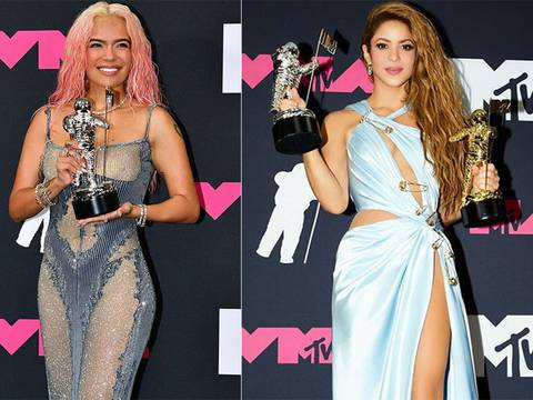 ¿Karol G opacada por Shakira? La Bichota usó un vestido de dos mil de dólares y lució joyas de diamantes valoradas en más de 2,5 millones en los MTV Video Music Awards
