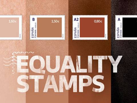 Unos timbres postales con diversos tonos de piel causan polémica en España