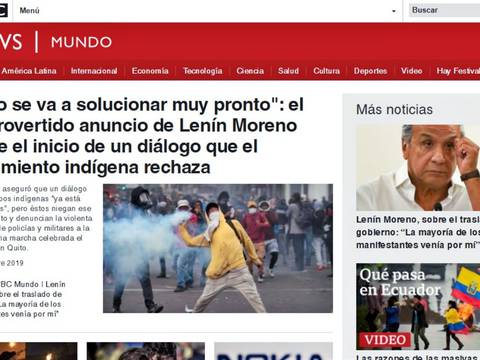 Medios internacionales informan sobre las protestas en Ecuador