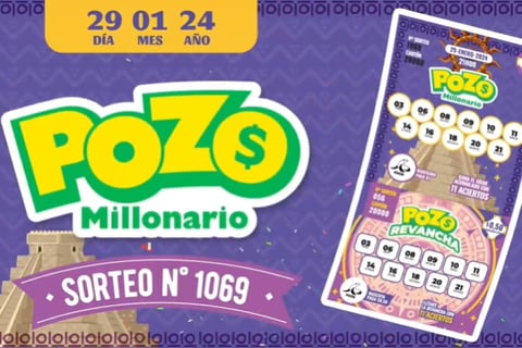 Pozo Millonario - sorteo 1069: Estos son los números ganadores del lunes, 29 de enero de 2024