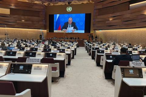 Unos 100 diplomáticos boicotean un discurso del canciller ruso Serguéi Lavrov y abandonan la sala
