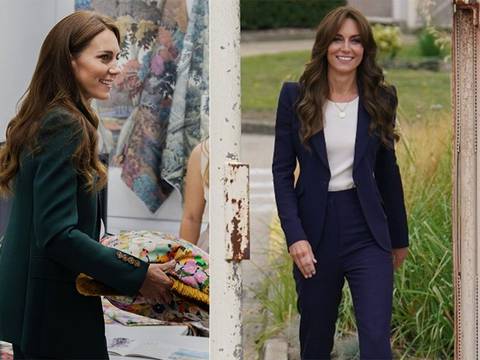 Kate Middleton marca la tendencia del traje sastre repitiendo con elegancia su “uniforme del otoño” en verde esmeralda de Burberry