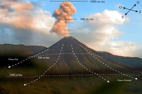 17 explosiones se emitieron en el volcán Reventador durante las últimas 24 horas
