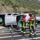 Cinco heridos por volcamiento de una camioneta en la vía Quito-Guayllabamba