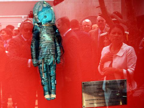 Réplica de momia chilena, en Fundación Guayasamín