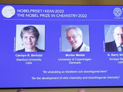 Tres científicos, dos estadounidenses y un danés comparten este 2022 el Nobel de Química