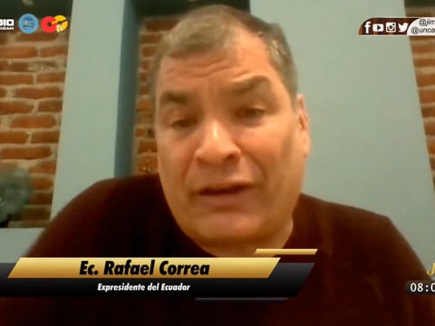 Rafael Correa dice que no conoce a Jaime Vargas y que no les ‘dio ni medio voto’ para el candidato Andrés Arauz