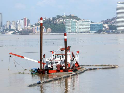 Draga volvió a operar y retirar sedimentos en los alrededores del islote El Palmar