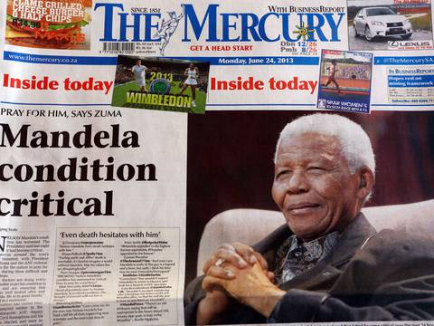 Nelson Mandela sigue en estado crítico y Sudáfrica teme más que nunca por su vida