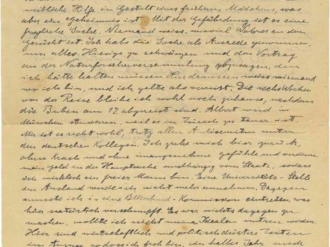 Revelan carta en la que Albert Einstein expresa su temor por el futuro de Alemania 