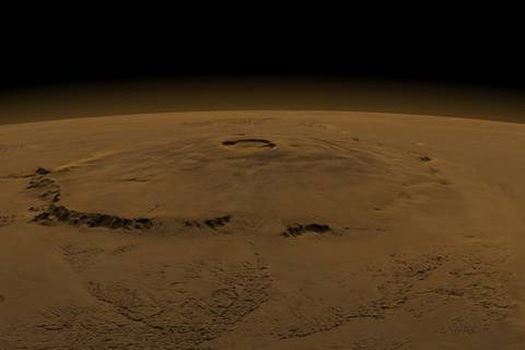 El Monte Olimpo, en Marte, con 22 kilómetros es la montaña más alta del Sistema Solar