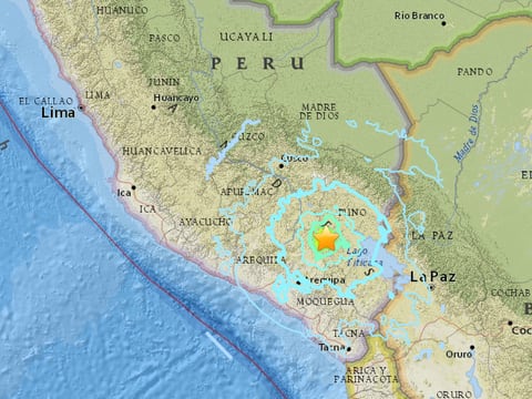 Sismo de magnitud 6,3 remece el sur de Perú