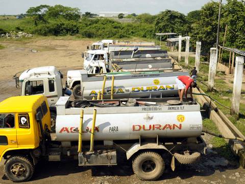 Piden controlar en Durán la venta de tanques de agua suministrada por Interagua