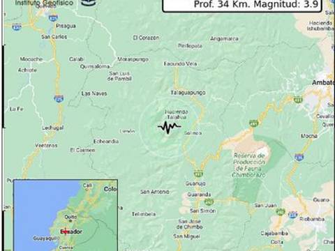 Sismo de magnitud 3,9 se registró en Echeandía la madrugada de este martes, 21 de mayo  