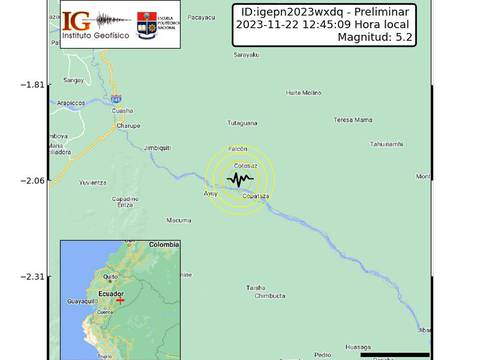 Sismo de 5,1 se sintió en localidades de la Sierra central de Ecuador