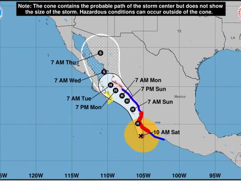 El huracán Nora ocasiona lluvias fuertes y oleajes elevados al tocar tierra en el estado mexicano de Jalisco
