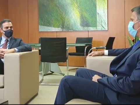 El opositor venezolano Leopoldo López se reunió con el presidente español, Pedro Sánchez