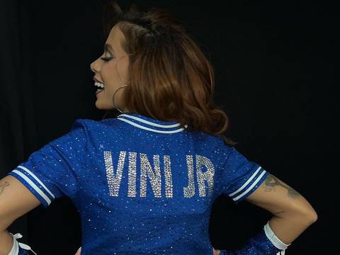 Gesto de la cantante Anitta con Vinicius en la final de la Champions League se volvió viral en Instagram y Twitter 