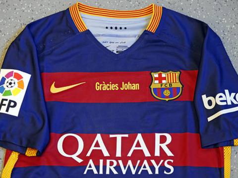 La camiseta que utilizará el Barça para homenajear a Cruyff