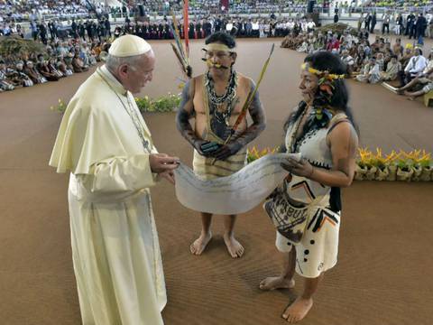 El papa Francisco se reunió con nativos amazónicos de Perú