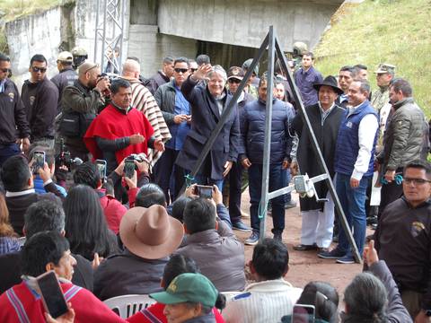 En Tungurahua, Guillermo Lasso participó del inicio de construcción de la represa Chiquicahua y entregó $ 25 millones para obras de mitigación ante el fenómeno de El Niño