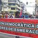 Mejorar presupuestos a entidades y pagar deudas, entre reclamos en marcha del Día del Trabajo en Esmeraldas