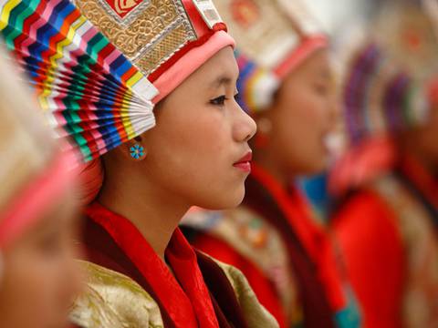 Los tibetanos celebran el Losar en Katmandú