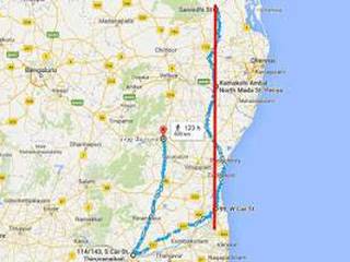La maravilla geográfica de India que muestra a 5 templos en línea recta en el mapa