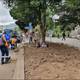 Limpieza de sumideros y reposición de vegetación, entre los trabajos en zona más afectada por manifestaciones, en el centro norte de Quito