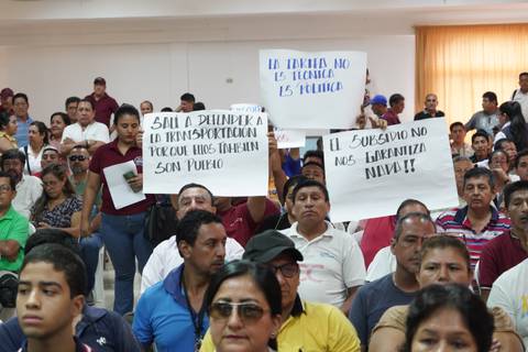 ‘Rechazamos el subsidio del pasaje, ese dinero es de obras de Guayaquil y no para un sistema de recaudación’, dicen transportistas 