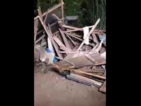 Una vivienda destruida por deslave en Zamora Chinchipe