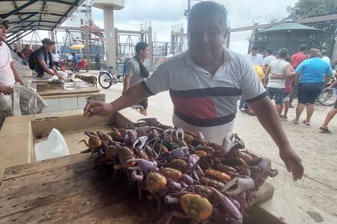 ¡A comer cangrejo! Los atados en Caraguay se ofertan desde $ 12, dependiendo del tamaño y el regateo