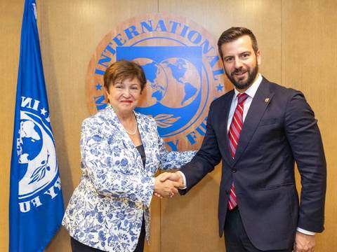 Pablo Arosemena mantuvo reunión presencial con Kristalina Georgieva, máxima autoridad del FMI