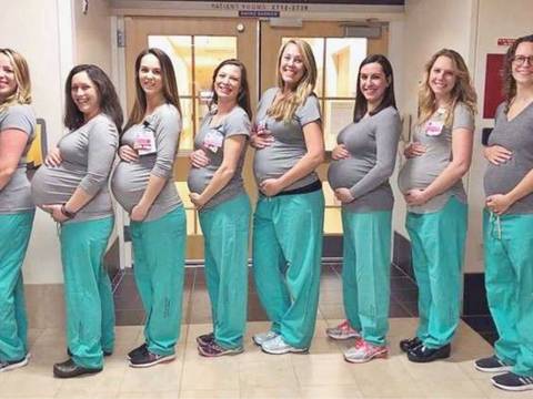 Nueve enfermeras de un hospital están embarazadas