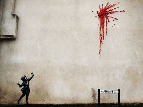 Banksy sorprende a su ciudad natal con nuevo grafiti por San Valentín 