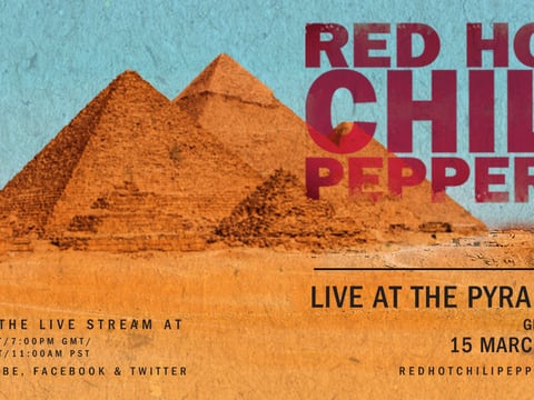 Concierto de Red Hot Chili Peppers en las pirámides de Egipto podrá seguirse en directo