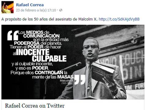 Rafael Correa escribe contra medios, pero no habla de Ángel González