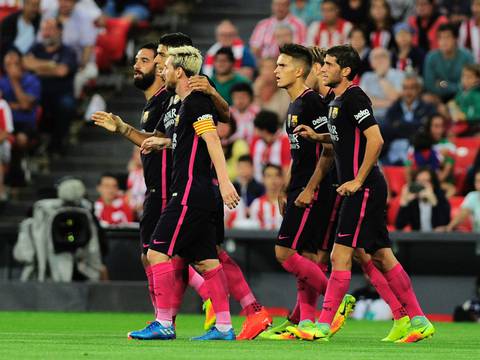 El Barça gana un intenso partido en Bilbao y alcanza al Madrid