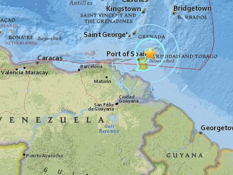 Sismo de magnitud 5,8 azota Trinidad y Tobago e islas cercanas