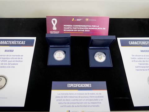Banco Central del Ecuador lanza una moneda coleccionable por participación en Mundial de Qatar