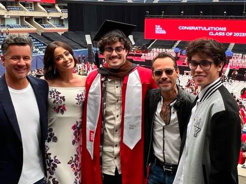 Marc Anthony y Dayana Torres viven en familia la graduación de su hijo mayor: Cristian obtuvo el título de diseñador gráfico
