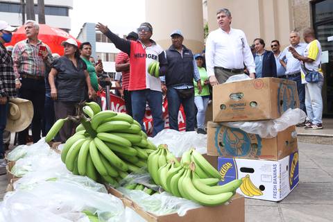 En nuevo plantón, en Guayaquil, productores bananeros exigieron la eliminación del ‘código F’