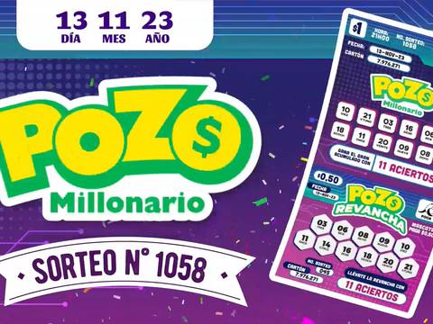 Pozo Millonario - sorteo 1058: Estos son los números ganadores del lunes 13 de noviembre de 2023