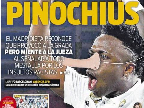 ‘Pinochius’, el titular despectivo de un diario de Valencia sobre Vinícius que desató la furia del Real Madrid 