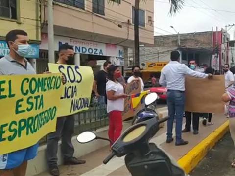 Comerciantes portovejenses de zona céntrica exigen mayor resguardo ante asaltos suscitados en los últimos días