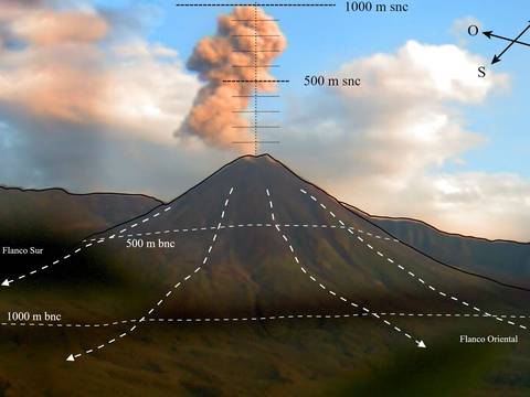 17 explosiones se emitieron en el volcán Reventador durante las últimas 24 horas