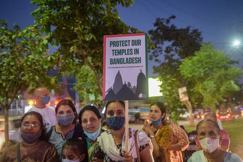 Ataques antihindúes provocan protestas en Bangladés 