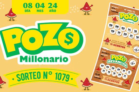 Pozo Millonario - sorteo 1079: Estos son los números ganadores del lunes, 8 de abril de 2024