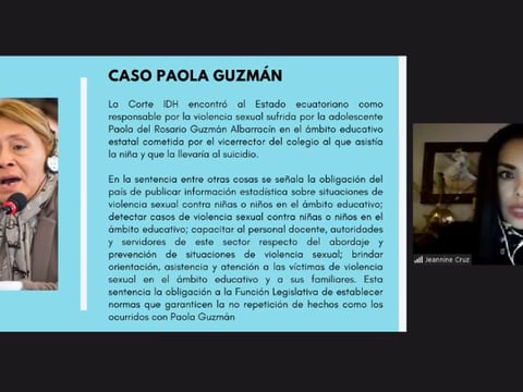Asamblea Nacional inicia debate de reformas para cumplir sentencia de Corte IDH en el caso Paola Guzmán, sobre violencia sexual en establecimientos educativos
