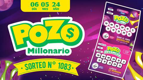Pozo Millonario - sorteo 1083: Estos son los números ganadores del lunes, 6 de mayo de 2024